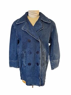 Vintage c. 2000 Lauren Ralph Lauren Nautical Double-Breasted Chore Coat SZ: S